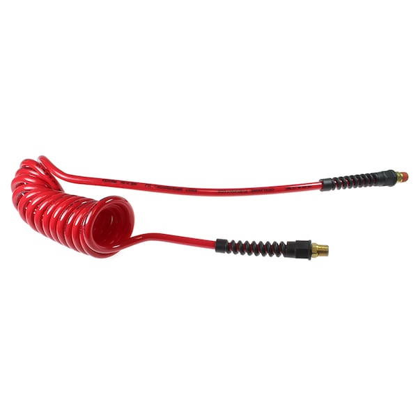 Coilhose Pneumatics Flexcoil 1/4" ID x 30 ' 1/4" MPT Rigid x Swivel Red PU14-30A-R - main
